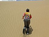 Tibet Kailash 04 Saga to Kailash 14 Peter climbs Sand Dunes between Old Drongpa and Paryang